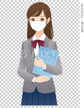 Explanation of a girl student wearing a mask Explanation of a girl student wearing a mask 72281216