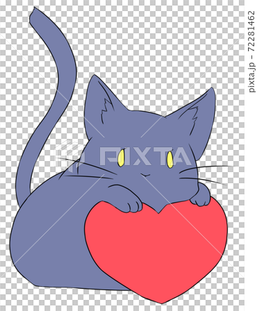 ハートを持った黒猫（金の瞳） 72281462