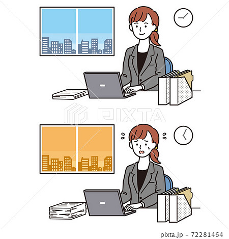 Working Mother Doing Office Work Stock Illustration