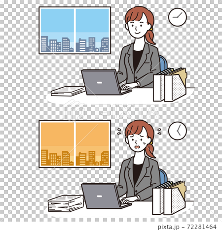 オフィスワークをするワーキングマザー 72281464