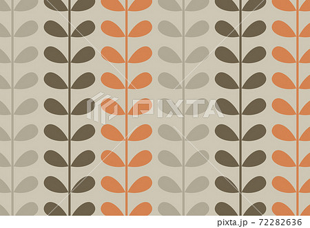北欧モダン パターン 壁紙 ブラウン オレンジ 1のイラスト素材