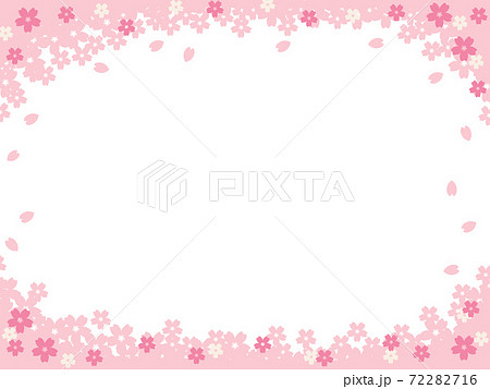かわいい桜の春フレームのイラスト素材
