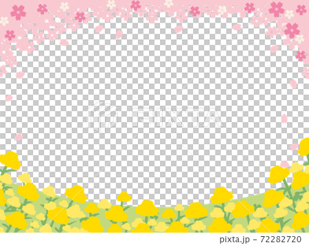 かわいい桜と菜の花の春フレーム 72282720