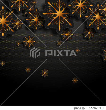Black and luxury golden winter Christmas background Black and luxury golden winter Christmas background 72282916