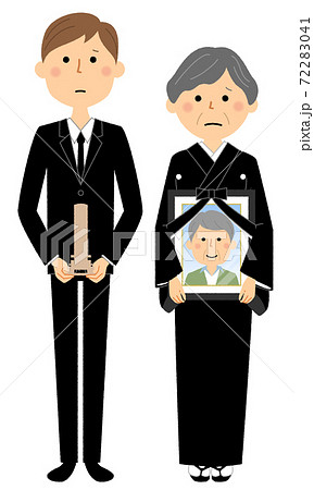 遺族 遺影 位牌のイラスト素材 7241