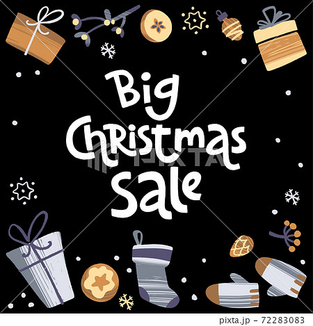 Modern style lettering and hand drawn winter holiday symbols and decoration. Modern style lettering and hand drawn winter holiday symbols and decoration. 72283083