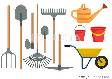 Gardening tools set in flat design vector illustration isolated on white background Gardening tools set in flat design vector illustration isolated on white background 72283488