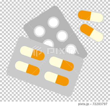 錠剤のシンプルなカラーアイコンのイラスト素材