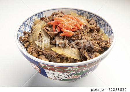 牛丼 白バック 72283832