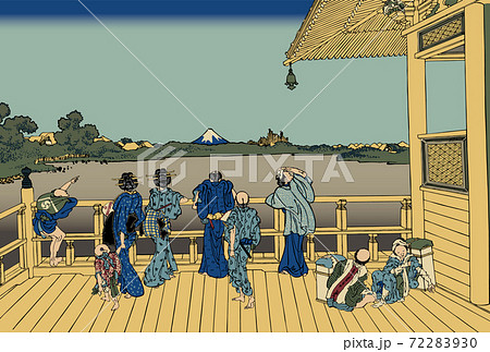 葛飾北斎イメージ五百らかん寺さざえどう 72283930