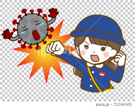 Kindergarten girl who repels the virus Kindergarten girl who repels the virus 72284105