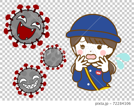 Kindergarten girl confused by virus Kindergarten girl confused by virus 72284106