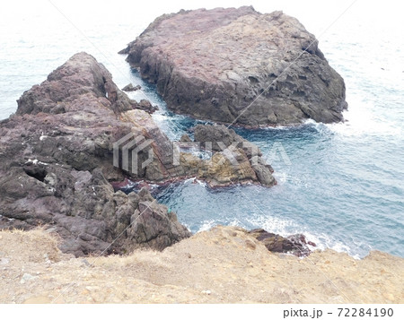 国指定天然記念物の龍宮の潮吹の写真素材