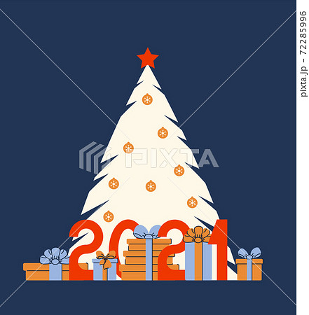Happy new year 2021 text. Figures, New Year's balls, spruce, gifts. Template for your holiday flyers, greeting and invitation cards, website headers, advertisements. Vector Happy new year 2021 text. Figures, New Year's balls, spruce, gifts. Template for your holiday flyers, greeting and invitation cards, website headers, advertisements. Vector 72285996