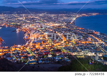 北海道 函館の夜景 日本三大夜景の写真素材