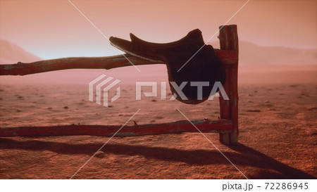 Horse Saddle on the Fence in Monument Valley Horse Saddle on the Fence in Monument Valley 72286945