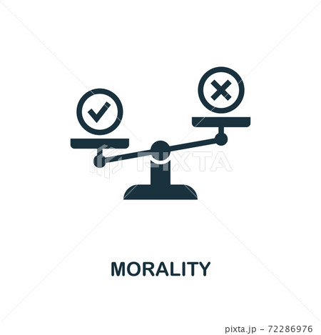 Morality icon. Monochrome style design from business ethics icon collection. UI and UX. Pixel perfect morality icon. For web design, apps, software, print usage. 72286976