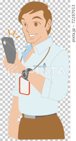 一個人在智能手機上檢查SNS 72287013