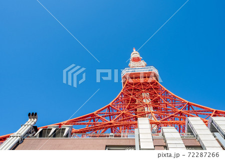 都市風景 青空と東京タワー 都市風景 青空と東京タワー 72287266