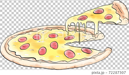 ピザの手描き風イラスト 72287307
