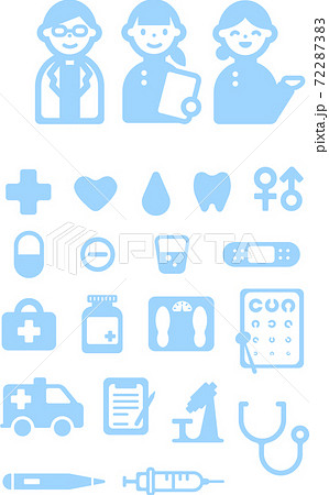 医療系 やわらかアイコンセットのイラスト素材
