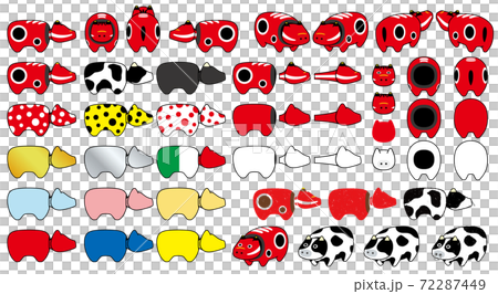 Akabeko set 72287449