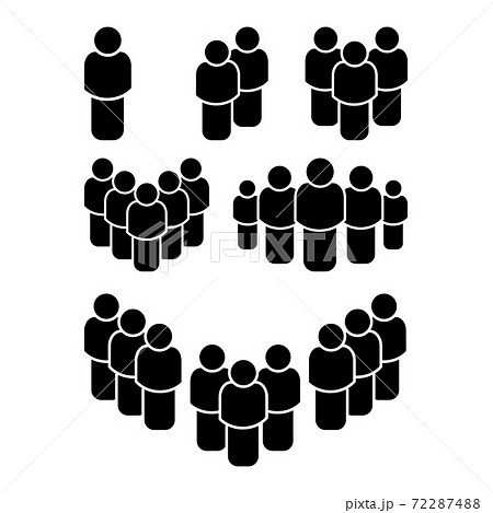 People group icon set. Black shape of human,... - Stock Illustration  [72287488] - PIXTA