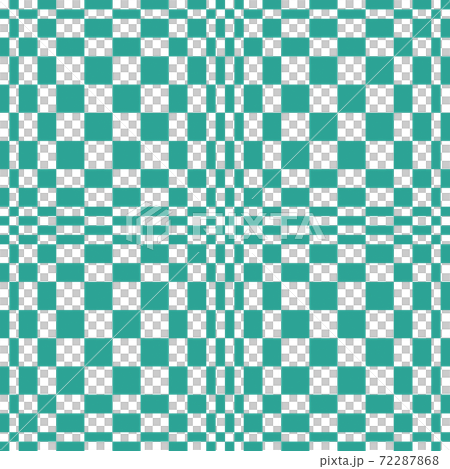 Teal blue distorted checkered seamless background pattern 72287868