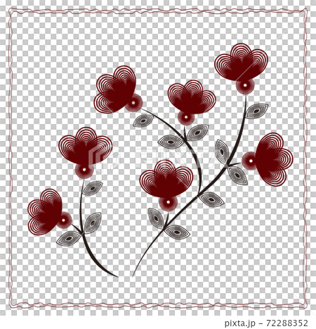 Botanical simple plant drawn in a circle Botanical simple plant drawn in a circle 72288352
