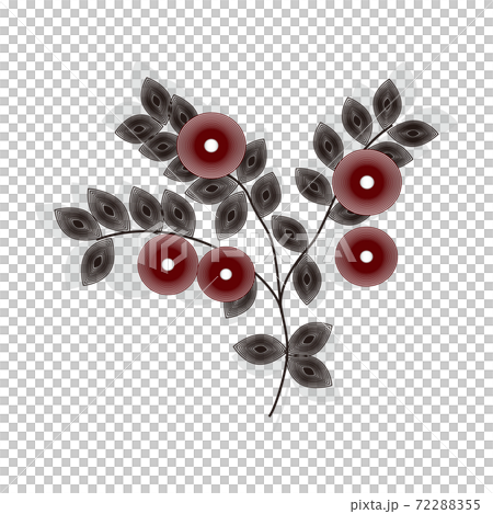Botanical simple plant drawn in a circle Botanical simple plant drawn in a circle 72288355