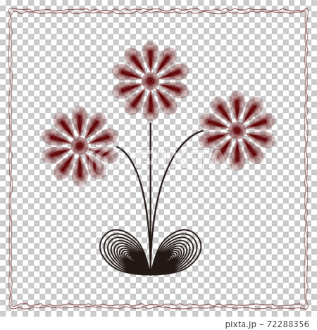Botanical simple plant drawn in a circle Botanical simple plant drawn in a circle 72288356