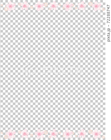 柔和色櫻花和圓點線框 72288747