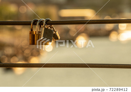 Love locks near Dom Luis bridge in central Porto Love locks near Dom Luis bridge in central Porto 72289412