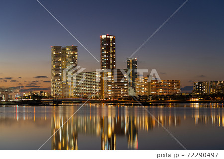 福岡市の街並み・風景 アイランドシティの夜景 福岡市の街並み・風景 アイランドシティの夜景 72290497