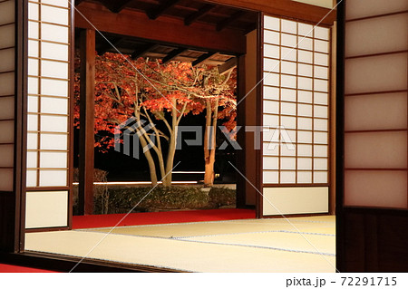 秋の夜の松山城二の丸庭園 72291715