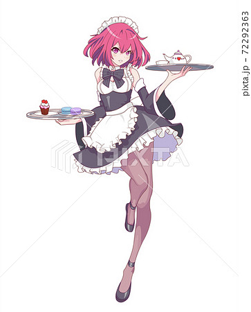 Anime Manga Girl Dressed As A Maid Vector のイラスト素材