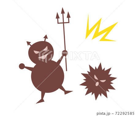 虫歯菌のキャラクターイラスト 歯医者 歯科医院のイラスト素材