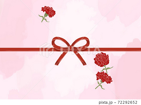 かわいい熨斗紙 掛け紙 母の日カーネーションのイラスト素材