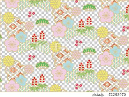 西陣織日式無縫花紋日式背景素材 72292970