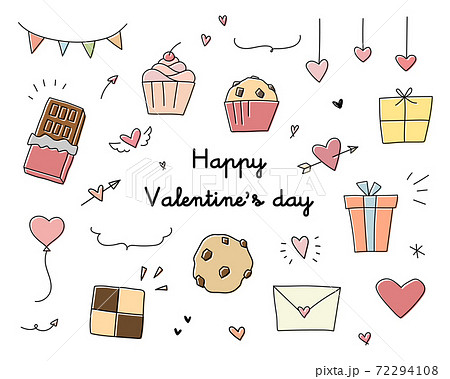 Valentine S Day Hand Drawn Illustration Set Stock Illustration