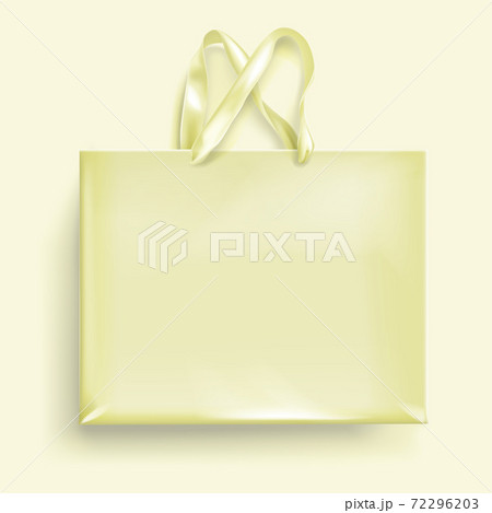 Paper shopping package isolated on yellow background 72296203