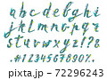 Hand drawn spring floral brush alphabet on white 72296243