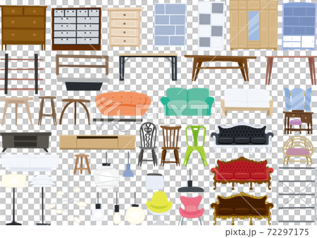 インテリアのアイテムセット　家具 72297175