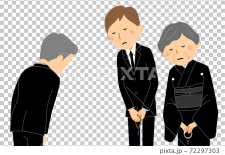 遺族と参列者　おじぎ 72297303