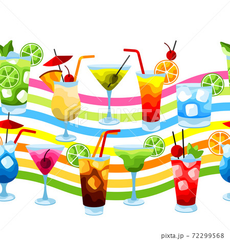 Alcohol cocktails seamless pattern. Alcohol cocktails seamless pattern. 72299568