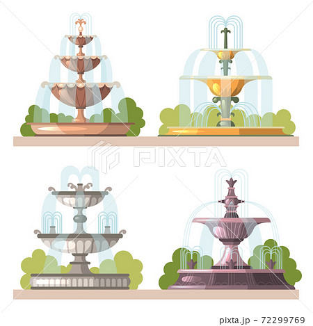 Fountains. Water beauty decorative... - Stock Illustration [72299769] -  PIXTA