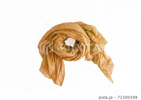 colored patterned scarf, neckerchief isolated on white background 72300398
