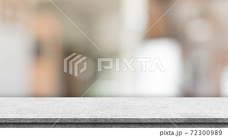 Empty white marble stone table top and blur interior cafe and restaurant. 72300989