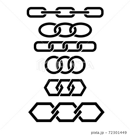 Set of Different Chain Isolated on White Background 72301449