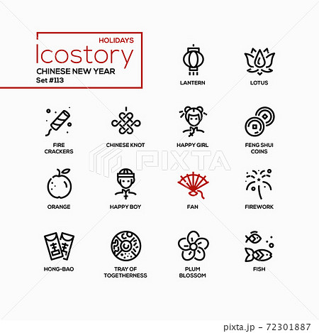 Chinese New Year - line design style icons set 72301887